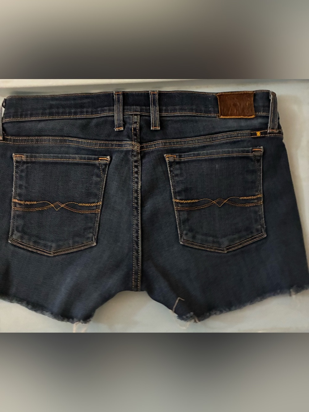 LUCKY  BRAND Dark Blue Distressed Cutoff Jean Shorts🌺 - Picture 2 of 5
